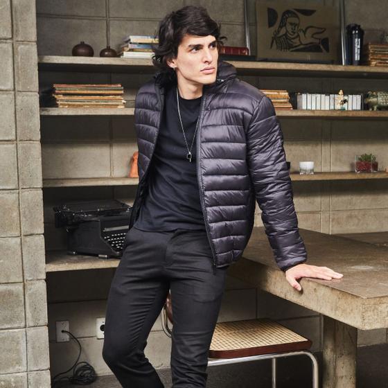 Imagem de Jaqueta Puffer Impermeável Masculina Capuz