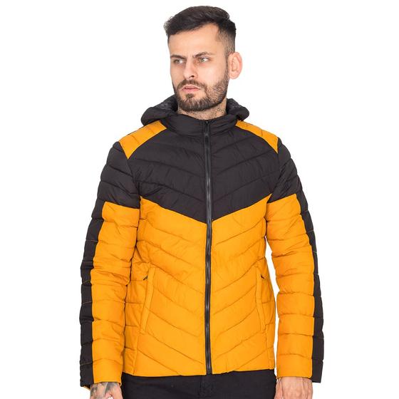 Imagem de Jaqueta Puffer Masculina Gola Alta Capuz Removível Premium