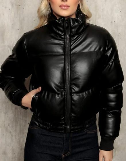 Jaqueta Puffer Metalizada Feminina Acolchoada Curta Frio Menor preço em Jaqueta Puffer Metalizada Feminina Acolchoada Curta Frio