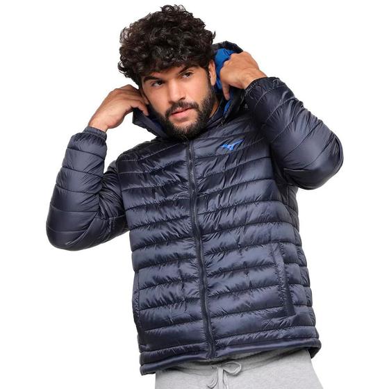 Imagem de Jaqueta Puffer Mizuno Preto e Azul Marinho Masculino