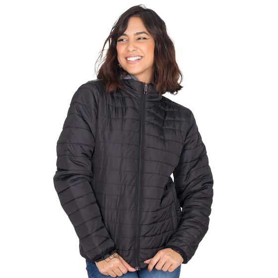 Imagem de Jaqueta Puffer Peluciada Feminina Nylon Com Capuz Moletom