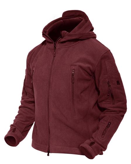 Imagem de Jaqueta Tática Fleece MAGCOMSEN com Capuz - Tamanho XL - Vinho Tinto