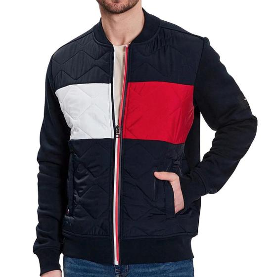 Imagem de Jaqueta tommy hilfiger mix media bomber desert sky multi