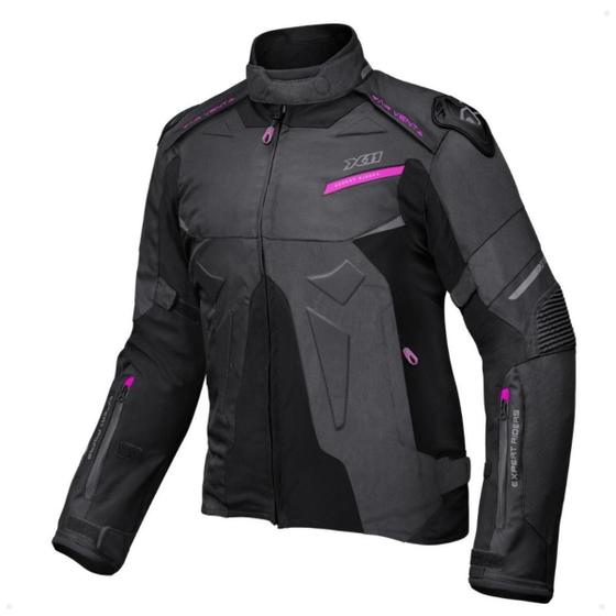 Imagem de Jaqueta X11 Evo 4 Feminina Moto Impermeável Preto+Rosa M