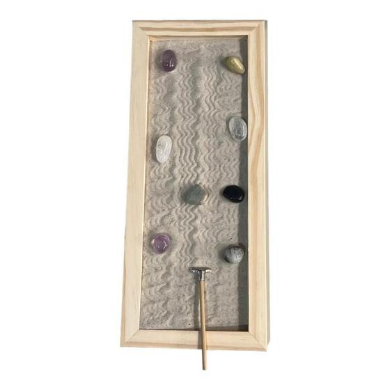 Imagem de Jardim Zen Feng Shui Madeira Meditação Quadrado 13X31Cm