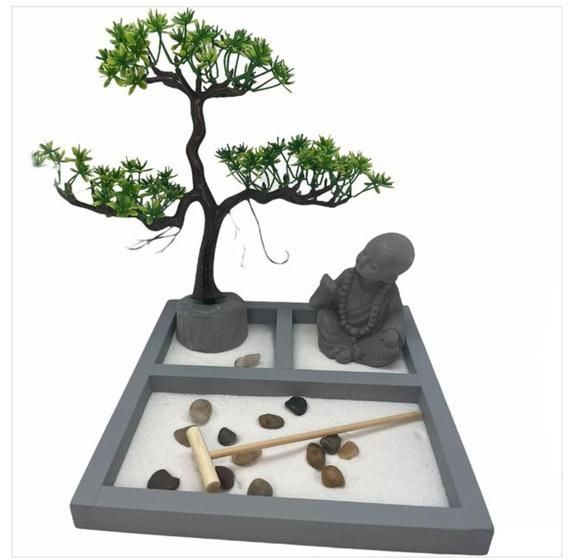 Imagem de Jardim Zen Porta Vela e Incenso com Buda 22x10cm - Apex