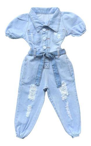 Imagem de Jardineira Jeans Roupa Infantil Mini Diva Blogueirinha