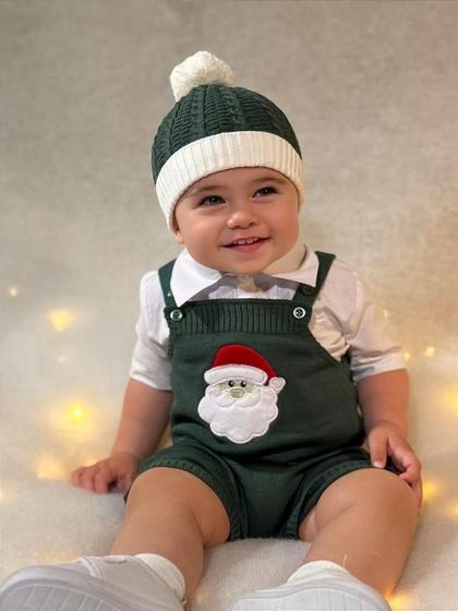 Imagem de Jardineira Romper Natal Papai Noel Verde