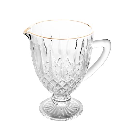 Imagem de Jarra 1 Litro De Vidro Transparente Com Fio Ouro Greek
