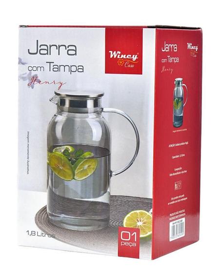 Imagem de Jarra Com Tampa De Vidro Henry 1800Ml