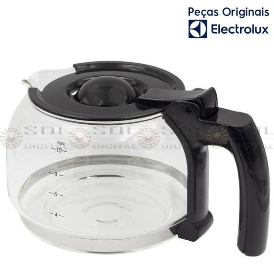 Imagem de Jarra de Vidro 1,25 L Original para Cafeteira Electrolux CME11 com tampa preta