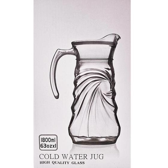 Imagem de Jarra de Vidro 1800ml Desenho Espiral com Tampa Acrilico