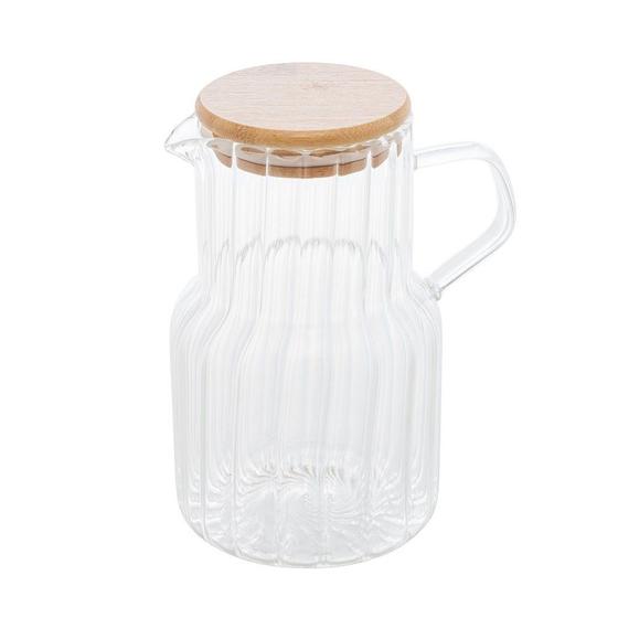 Jarra de vidro c/tampa de bambu classic 1l Menor preço em Jarra de vidro c/tampa de bambu classic 1l