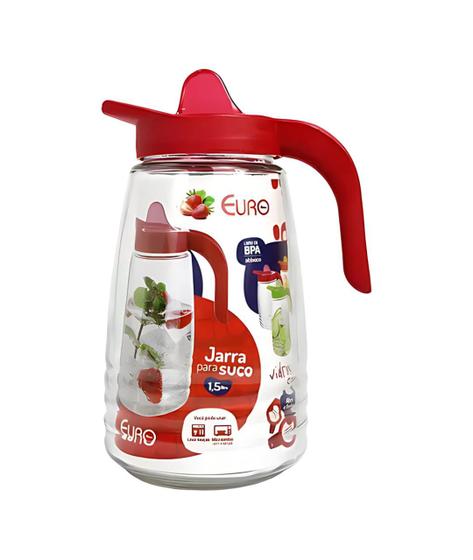 Imagem de Jarra De Vidro Resistente para Sucos 1,5 Litros - Euro Home