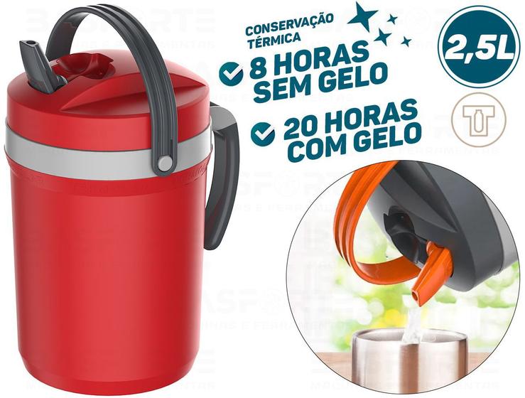 Imagem de Jarra Térmica Fliptop 2.5l Termolar Vermelho