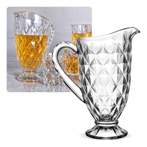 Imagem de Jarra Vidro Clear Vitral Luxo Diamond Suco 1,2l Presente