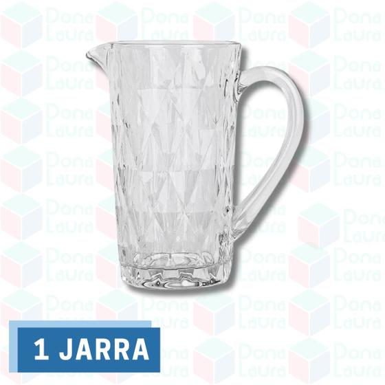 Imagem de Jarra Vidro Diamante 1 L Moderno Sucos Agua Mesa Posta - 1 Un