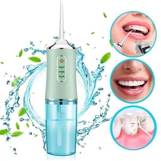 Imagem de Jato D Água Irrigador Limpador Bocal Dental Dentes Gengiva Oral Recarregável USB 220ml
