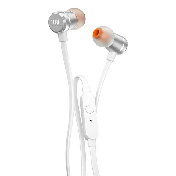 JBL T290 - Fones de ouvido Premium com microfone, Tecnologia PureBass, Estrutura de Alumínio Prata Menor preço em JBL T290 - Fones de ouvido Premium com microfone, Tecnologia PureBass, Estrutura de Alumínio Prata