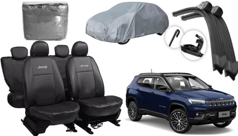 Imagem de Jeep Compass 2010-2018: Acessórios Premium com Capa de Couro, Capa de Cobertura e Limpador