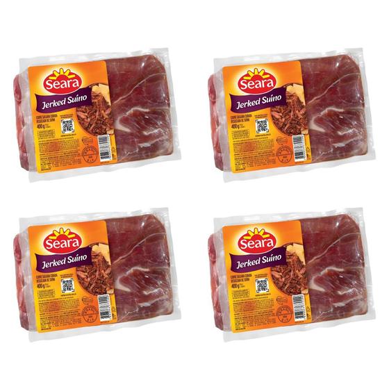 Imagem de Jerked Suíno Seara Carne Seca De Porco Kit 4x Unids de 400g