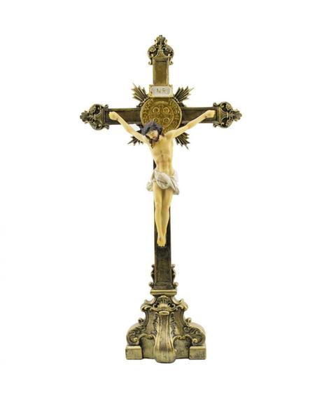 Imagem de Jesus Crucifixo De Mesa 45 Cm Enfeite Resina - Drina