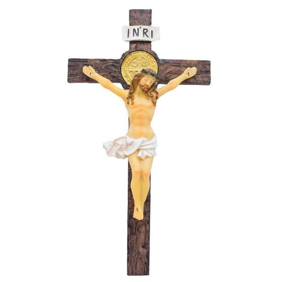 Imagem de Jesus Crucifixo  De Parede 26 Cm Enfeite Resina - DRINA