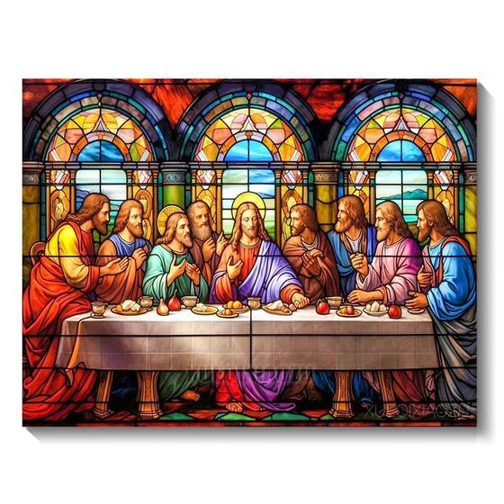 Imagem de Jesus Última Cena 5D DIY Kit De Pintura Diamante Strass Bordado Ponto Cruz Decoração Artesanal