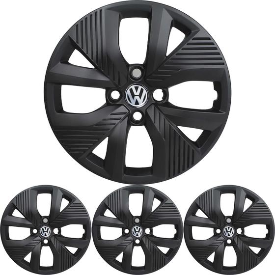Imagem de JG 4 Calota Polo Track 2023 2024 Aro 15 Black Fosco com Emblema
