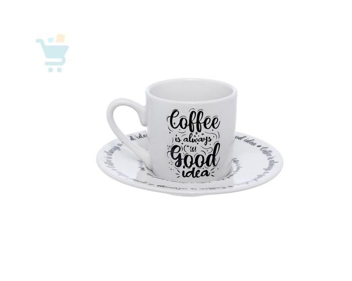 Imagem de Jg 6 Xícaras Café De Porcelana 80Ml Coffe Hauskraft.