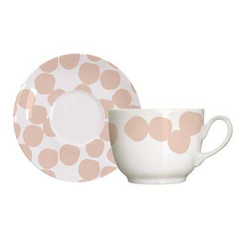 Imagem de Jg.6 Xícaras com Pires De Porcelana Confetti Blush 240ml