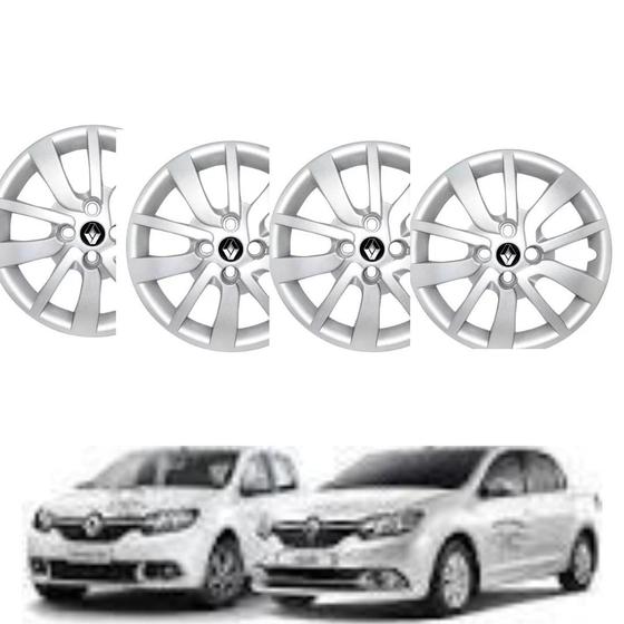 Imagem de Jg Calota Renault Logan Sandero 2014 A 2020 Aro 15 Ar5005pta Com Emblema