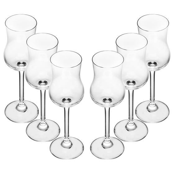 Imagem de JG DE 6 TAÇAS P/ GRAPPA E LICOR BOHEMIA/GASTRO CRISTAL 85ml