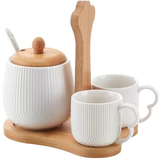 Imagem de Jg Xícaras Café com Açucareiro e Suporte Oasis Hauskraft