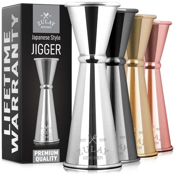 Imagem de Jigger Coqueteleira Zulay - Medidor de Dose Dupla (60ml/30ml) em Aço Inoxidável