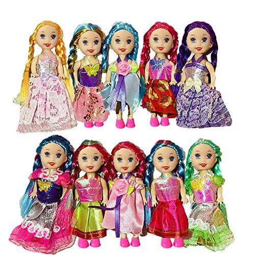 Imagem de JING SHOW BUSSINESS 10 Conjuntos de Roupas de Boneca para 3 polegadas Mini Doll, Incluir 10 Peças Menina Mini Dolls, 10 Conjuntos Handmade Doll Roupas e 10 Pares de Sapatos de Boneca