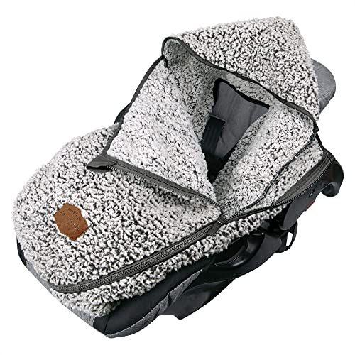 Imagem de JJ Cole Bundle Me Winter Baby Car Seat Cover and Bunting Bag  Fofo  Cinzento  Sherpa Lined Baby Carrier Cover  Winter Baby Essentials