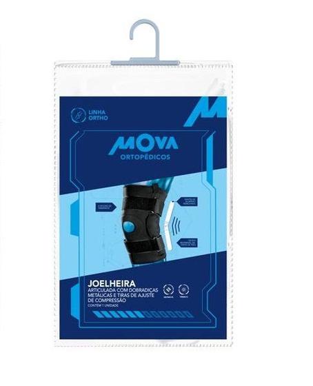 Imagem de Joelheira Articulada Com Dobra Metal Tiras Ajustaveis M C/1 Un Preto