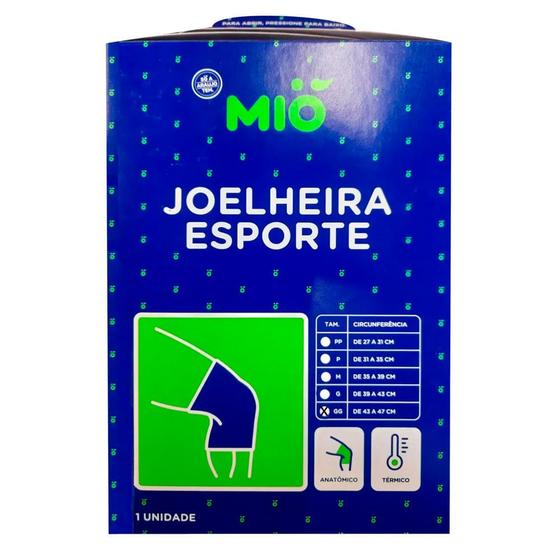 Imagem de Joelheira Esporte Mió Tamanho GG Cor Grafite 1 Unidade