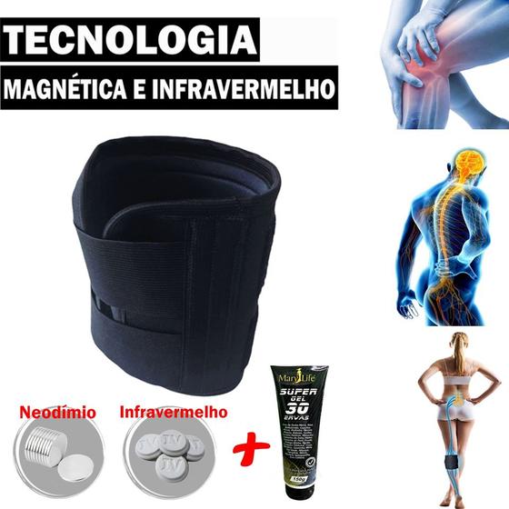 Imagem de Joelheira Magnética Neodímio Compressão Reforçada + Gel 30 Ervas