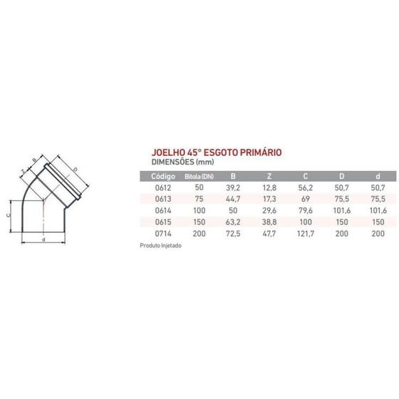 Imagem de Joelho 45 Krona Esgoto Primario Dn 75