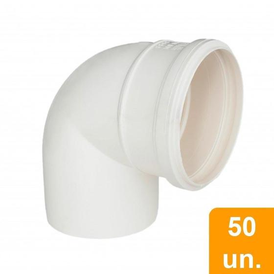 Imagem de Joelho Esgoto 90º Plastilit com Anel Vedação 40mm - Embalagem com 50 Unidades