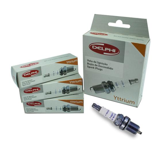 Jogo 04 Velas Ignição Delphi Yttrium SR6BCYG8 Audi, BMW, Chevrolet, Citroen, Daewoo, Fiat, Hyundai, Jaguar, Kia, Mercedes Benz, Nissan, Mitsubishi, Pe Menor preço em Jogo 04 Velas Ignição Delphi Yttrium SR6BCYG8 Audi, BMW, Chevrolet, Citroen, Daewoo, Fiat, Hyundai, Jaguar, Kia, Mercedes Benz, Nissan, Mitsubishi, Pe