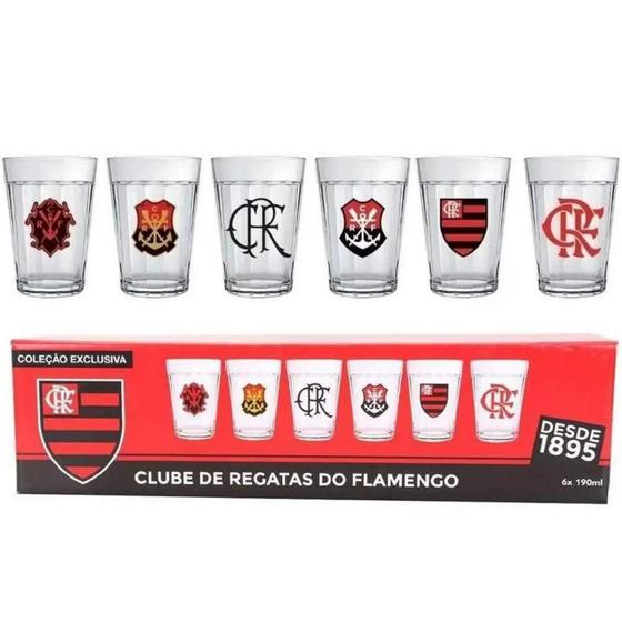 Imagem de Jogo 06 Copos Americanos Flamengo 190ML com Caixa