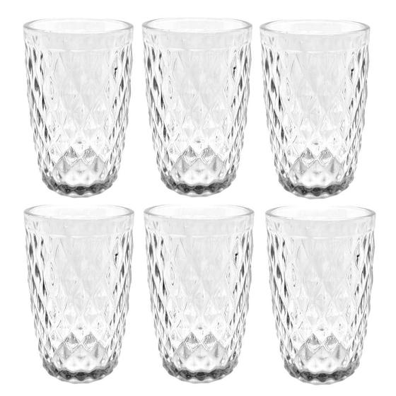 Imagem de Jogo 06 Copos De Vidro Clear Verre Transparente 340ml - Mimo Style