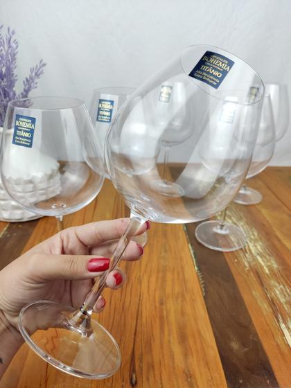 Jogo 06 unidades de taças vinho tinto 650ml cristal bohemia Menor preço em Jogo 06 unidades de taças vinho tinto 650ml cristal bohemia