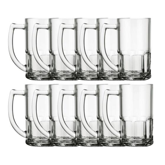 Imagem de Jogo 10 Canecas Vidro Vitamina 320ML Resistente Chopp Drinks 
