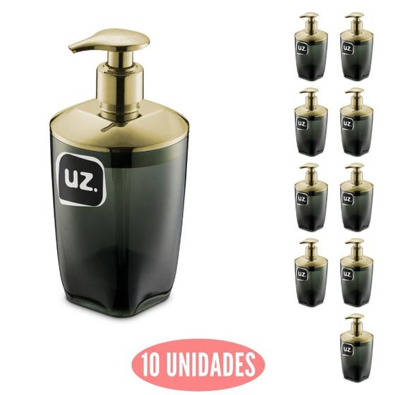 Imagem de Jogo 10 Porta Sabão Slim Preto com Dourado Translucido UZ