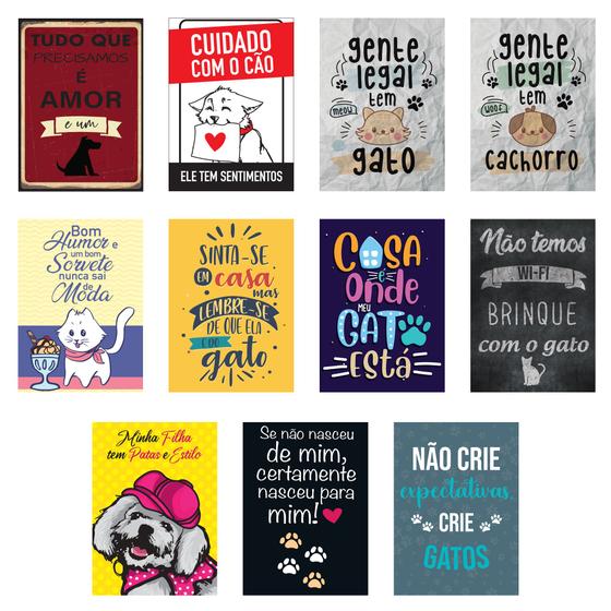 Imagem de Jogo 11 Placas Decorativas Animais Modelo 2 em MDF 19x28,5cm