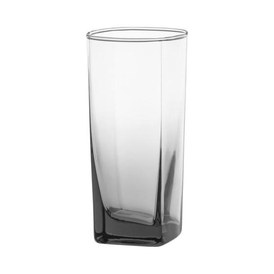 Jogo 12 Copos Vidro Quadrado 320ml Cinza Fumê Luxuoso - Casa Linda ...
